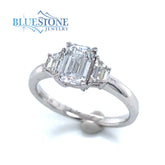 14k White Gold 3 Stone Lab Grown Diamond Ring Engagement Ring- Size 7